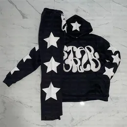 Women's Hoodies Y2K Star Print Women Gothic Black Pullover Oversized Sweatshirts Female Retro Harajuku Hooded Jacket Streetwear