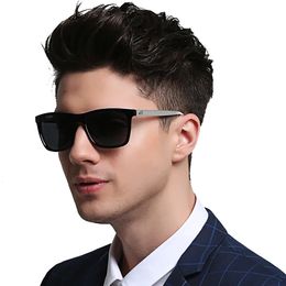 VIVIBEE Luxury Square Polarised Sunglasses Men Driving Blue Mirror Lens Classic Unisex Sun Glasses 2024 Trend Shades 240417