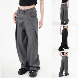 Women's Pants American Retro Y2k Trousers Streetwear Flowy Low Waist Wide Leg Loose Fit Versatile Techwear Pantalones