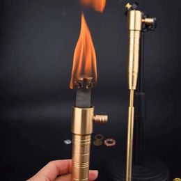 Brass Unique Torch Kerosene Lighter, Windproof, Long Handle, Push-pull Ignition, Multi-functional Outdoor, Creative and Funny