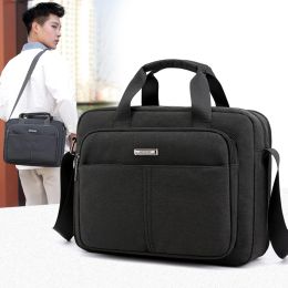 Briefcases Men Business Briefcase Messenger Bag Fashion Retro Shoulder Hand Bag Nylon Crossbody Waterproof Bags Black Working Bag Xa756zc