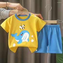 Clothing Sets 2Piece In Summer Kids Clothes Boys Korean Casual Cartoon Cute Print Short Sleeve Baby Tops Shorts Girls Outfit BC284