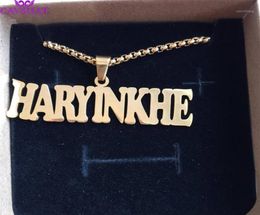 Chains Punk Style Personalized Name Necklace Customized Big Nameplate Pendant Women Men Fashion Jewelry Handmade Birthday Gift BFF7987003