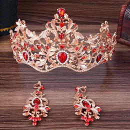 Hair Clips Big Rhinestone Wedding Crown Bridal Tiaras Bride And Clip Earrings Headband Accessories Diadem Jewellery