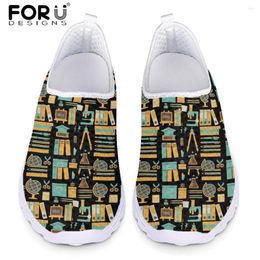 Casual Shoes FORUDESIGNS Women Flats Teacher Pattern Gift For Breathable Lightweight Ladies Summer Outdoor Sneakers Shoe