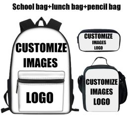 Bags Custom Your Image/Logo 3D Print Backpack High Middle School Backpacks for Teenager Boys Girls Bagpack Student Book Bags Mochila