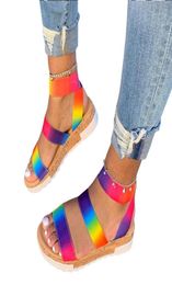 Litthing Female Sandals Summer Multi Color Platform Women Sandals Rainbow Color Fashion Shoes Woman5990903