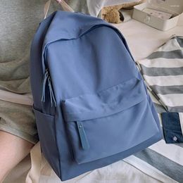 Backpack Casual Canvas Preppy Style Solid Colour Bag Large Capacity Street Travel College Student School Bags