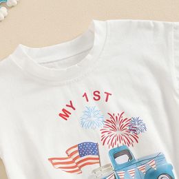 Clothing Sets Fourth Of July Baby Boy Girl Outfit Born 4th Short Sleeve Romper Shirt American Flag Clothes