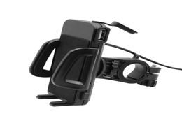 Motorbike Motorcycle Phone Holder Clamp Stand Handlebar Mount Mobile Phone Cradle with USB Charger for 356 inch Cell Phone GPS5090671
