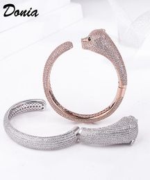 Donia Jewellery luxury bangle party European and American fashion leopard copper microinlaid zircon designer bracelet gift1396568