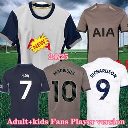 24 25 SON MADDISON Soccer Jersey 2024 2025 RICHARLISON Football shirt PERISIC LENGLET ROMERO KULUSEVSKI BENTANCUR RICHARLISON KANE VICARIO players MEN kids S-4XL