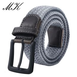 MaiKun Canvas Belts for Men Fashion Metal Pin Buckle Military Tactical Strap Male Elastic Belt for Pants Jeans 240419
