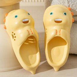 Slippers Cute Cartoon Dinosaur Ladies' Summer Home Shoes Cosy Slides Lithe Soft Seabeach Sandals For Women Indoor Flip Flops