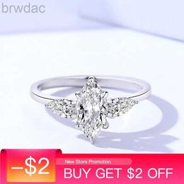 Solitaire Ring Marquise Cut Moissanite Ring with Certificate Three-Stone Design S925 Sterling Silver Engagement Wedding Party Bridal Jewelry d240419