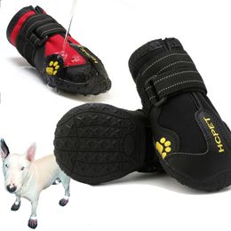 Reflective Waterproof Shoes for Pets Warm Snow Boots Rain Booties Antislip Socks Medium and Large Dog 4 PCsSet 240411