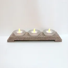 Candle Holders Frosted Glass Sandblasted Base Desktop Decoration Ornaments Holder Candlelight Dining Decorations