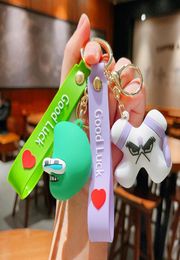 Anime Around Figures 3D Letter Doll Key Ring Charm Cute Keychain Charm Children039s Enlightenment Cartoon Bag Charm Decorations5351035