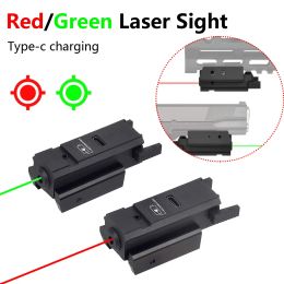 USB Charging Laser Green Red Dot Sight 11mm 20mm Tactially Hunting Portable