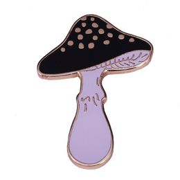 Black Mushroom Brooch Cute Toadstool Fungi Badge Nature Lovers Great Addition