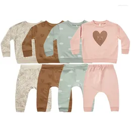 Clothing Sets Baby Clothes Set Cartoon Print Soft Cotton Hoodies Tops And Pants 2 Pcs Born Girls Boys Sweatshirt Suit