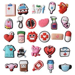 Wholesale Medical Collection Shoe Nurse Charms Nurse Doctor Pill Red Pin Pieces Wristband Bracelet Decoration Party Gifts