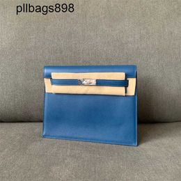 Danes Bag Backpack Genuine Leather 7A Handswen leather one calfskin dark blue