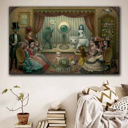 The Parlour By Mark Ryden Canvas Prints Surrealism Wall Art Cartoon Oil Painting Vintage Poster Classic Famous Wall Pictures for Living Room Bedroom Home Decor