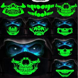 1Pcs Cotton Dustproof PM25 Anime Cartoon Black Mask Mouth Woman Men Night Glow In Dark Skull Mouth Masks Half Muffle Face Mask8832805