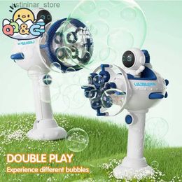 Sand Play Water Fun Children Handheld Electric Bubble Gun Soap Blowing Spacemen Bubble Machine Summer Outdoor Party Toys for Kids Birthday Gifts L416