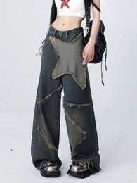 Women's Jeans Retro Blue High Waisted Wide Leg Baggy Pants Streetwear Trousers Y2k Fashion 2024 Loose Denim Harajuku E-girl Cloth