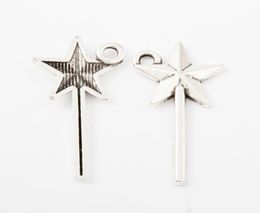 150pcs 2512MM Antique Vintage silver star magic wand charms metal alloy pendants for bracelet necklace earring diy jewelry9372794