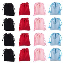 Jewellery Pouches 100pcs Velvet Cloth Drawstring Pouch Bags Packaging Christmas Party Wedding Gift Storage 9x7cm 7x5cm