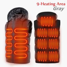 Hunting Jackets 7 Models Electric Heated Vest Jacket Men Women's 9 Zones Sportswear Graphene USB Heating Coat Camping Waterproof