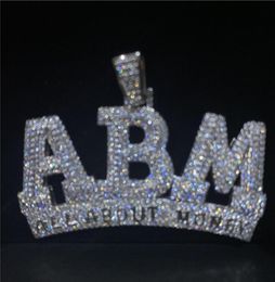 Hip Hop Iced Out Diamond Letter ABM Pendant Gold Silver Plated Micro Paved Cubic Zircon Mens Hip Hop Jewellery Gift5645904