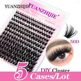 False Eyelashes 5cases/lot YUANZHIJIE 244PCS Lashes Resuable Dustproof Tray Super Easy To Operate D/D Beginner-friendly Cosmetics