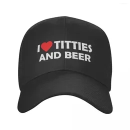 Ball Caps Personalized I Heart Titties And Beer Baseball Cap Men Women Adjustable Dad Hat Sports Snapback Hats