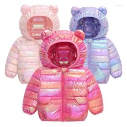 Jackets Colourful Fabric Hooded Lightweight Down Kids Boys Girls Baby Autumn Winter Warm Outerwear Fashion Coat Casual Clothing