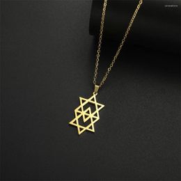 Chains Jeshayuan Hexagram Star Of David Pendant Necklace Women Stainless Steel Jewellery Jewish Israel Men Religion Gift