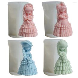 Decorative Figurines 3D Cute Princess Silicone Angel Girl Children Gift Resin Chocolate Baking Tool Making Mould Home Decor