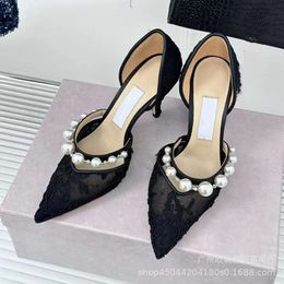 Sandals Shoes Spring Summer Pearl Hollow High Heels, Lacquer Leather, Water Diamond, One Line Sandals, Pointed Thin Naked Single Women