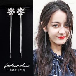 Stud Earrings Pin Studs Sweet Petal Femininity Korean Long-style Feud With Minimalist Earring