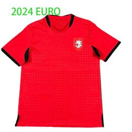 2024 Euro Cup Soccer Jersey GHAKVETADZE New 2025 Georgia National Team Football Shirt Men Kids Kit Set Home Red Away White Men's Uniform KVARATSKHELIA