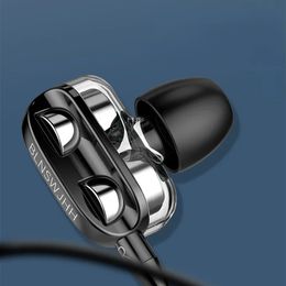 2024 6D In-Ear Stereo High Bass Headphone In-Ear 3.5MM Wired Earphones Metal HIFI Earpiece with MIC for Xiaomi Samsung Huawei Phones for