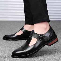 Casual Shoes Brand Men Summer Hollow Breathable Genuine Leather Dress Wedding Loafers Men's Moccasins Tenis Masculino