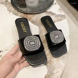 Slippers Summer Female Fashion Personality Casual Lovely Beautiful Soft Sole Non-Slip Rhinestone Sandals