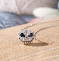 Harong Nightmare Before Christmas Skull Necklaces Pendants Chokers Women Punk Crystal Jewellery Pumpkin Jack Enamel Necklace Kids2694378208