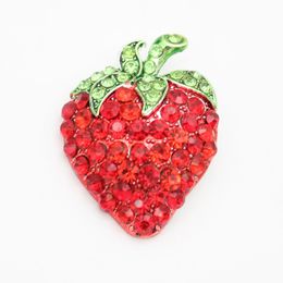 10pcs/lot In Stock Crystal Red Strawberry Pendant Rhinestone Fruit Shape Pendant For Necklace