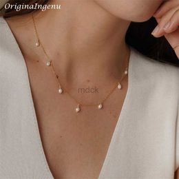Pendant Necklaces Real 14K Gold Filled Natural Pearl Necklace Gold Choker Handmade Pendants Collier Femme Kolye Collares Boho Jewellery for Women 240419
