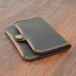 Wallets Handmade Genuine Leather Credit Card Holder slim men Business Card Case Wallet Leather Coin Bag women Purse small wallet